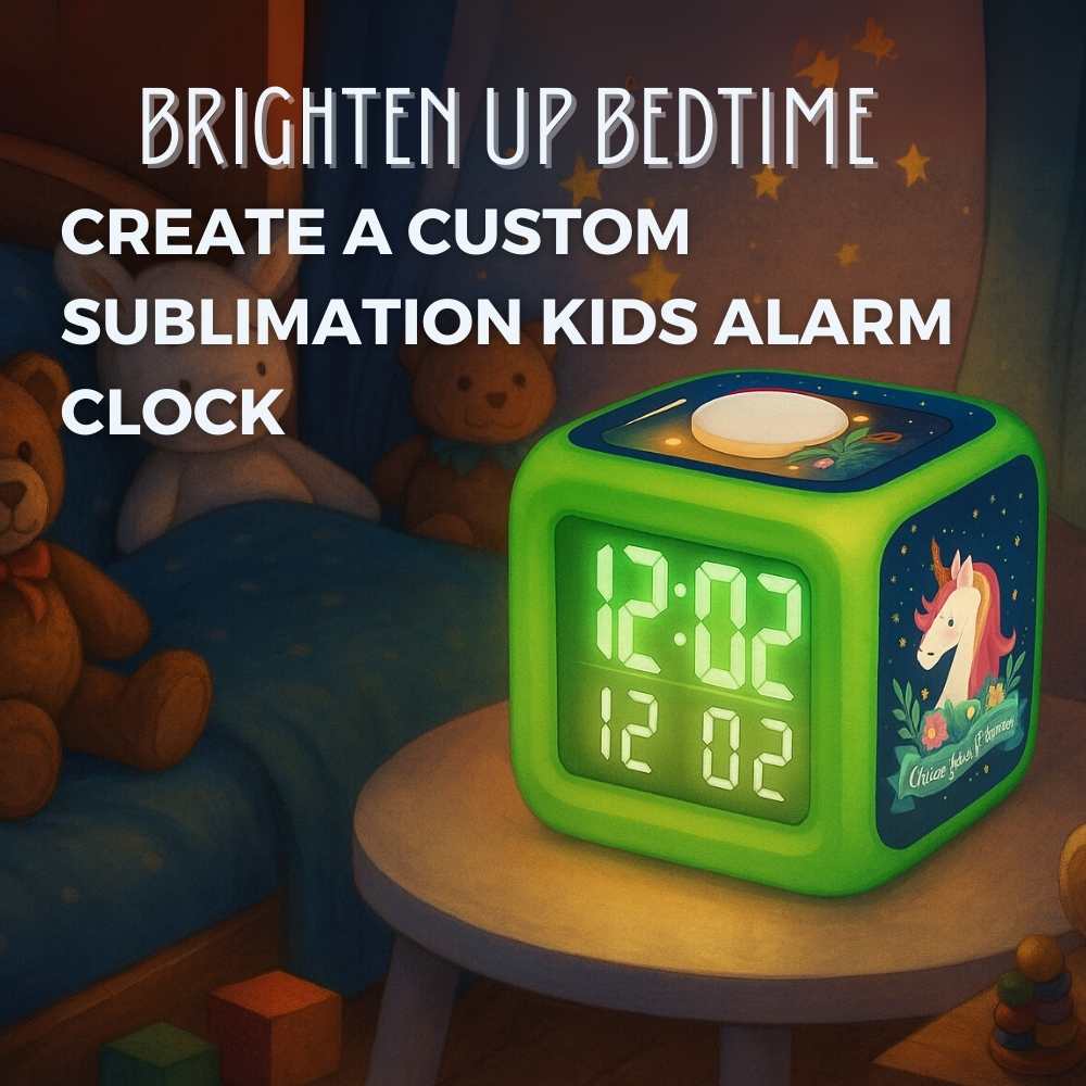 Sublimation Blanks Kids LED Alarm Clock | With 3 Aluminum Inserts