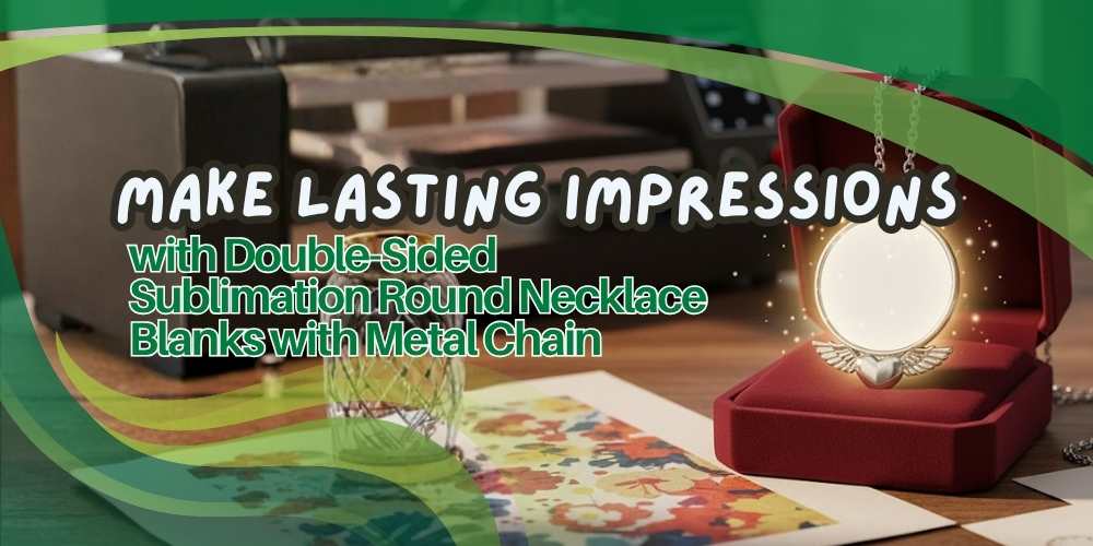 Sublimation Photo Round Necklace Blanks with Wings Below Pendant Ornament