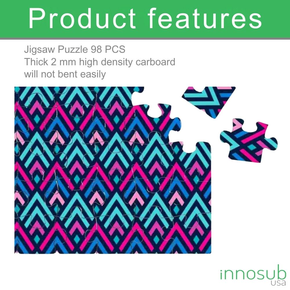 Sublimation A4 jigsaw Puzzle Blanks | White Glossy 98 Pieces | 8x11.5" | By INNOSUB USA