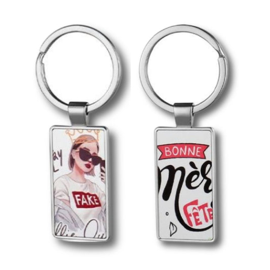 Double-sided Framed Rectangle Keychain