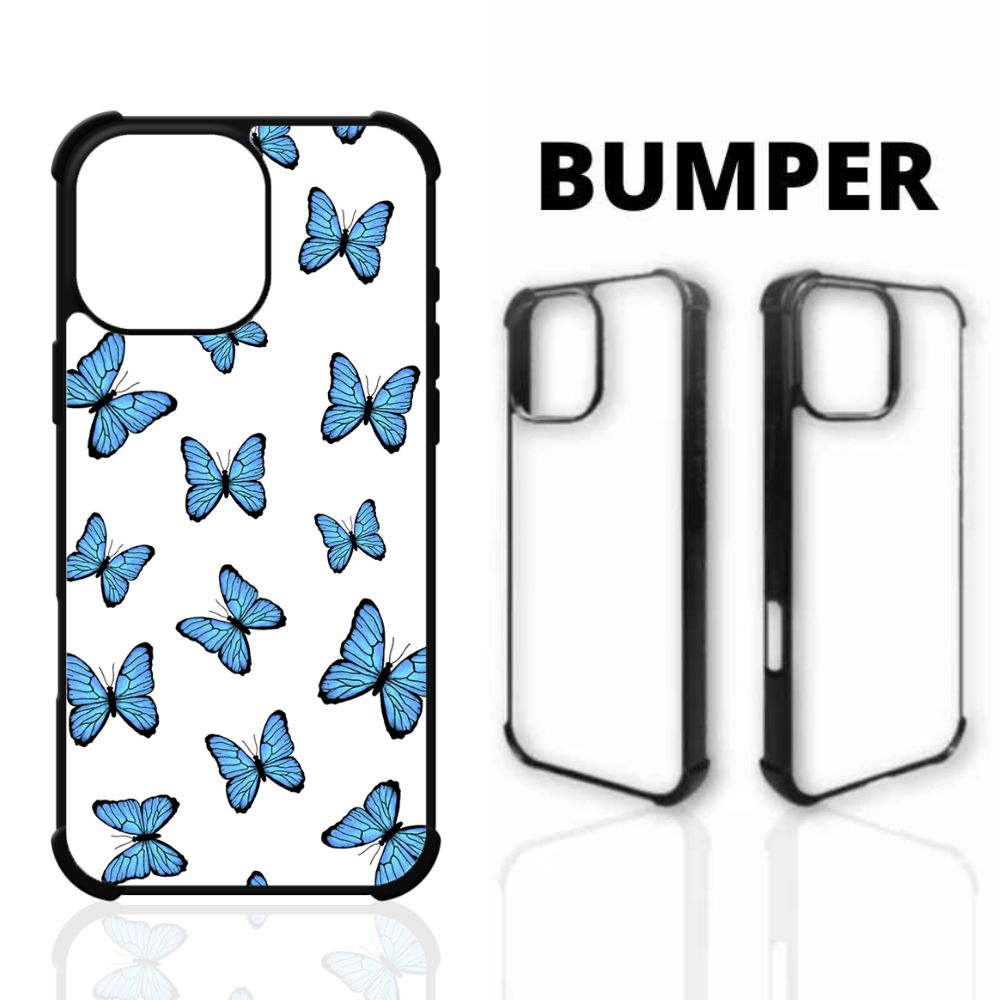 Sublimation Blanks 2D Bumper Anti-Shock Case for iPhone 15|16|17 Series - With White Glossy Aluminum Insert