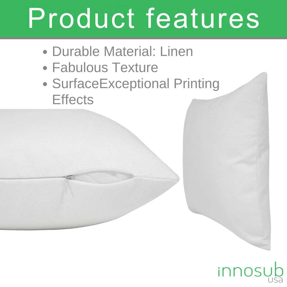 Linen Sublimation Pillow Case – Pure white - 8x8 Inch