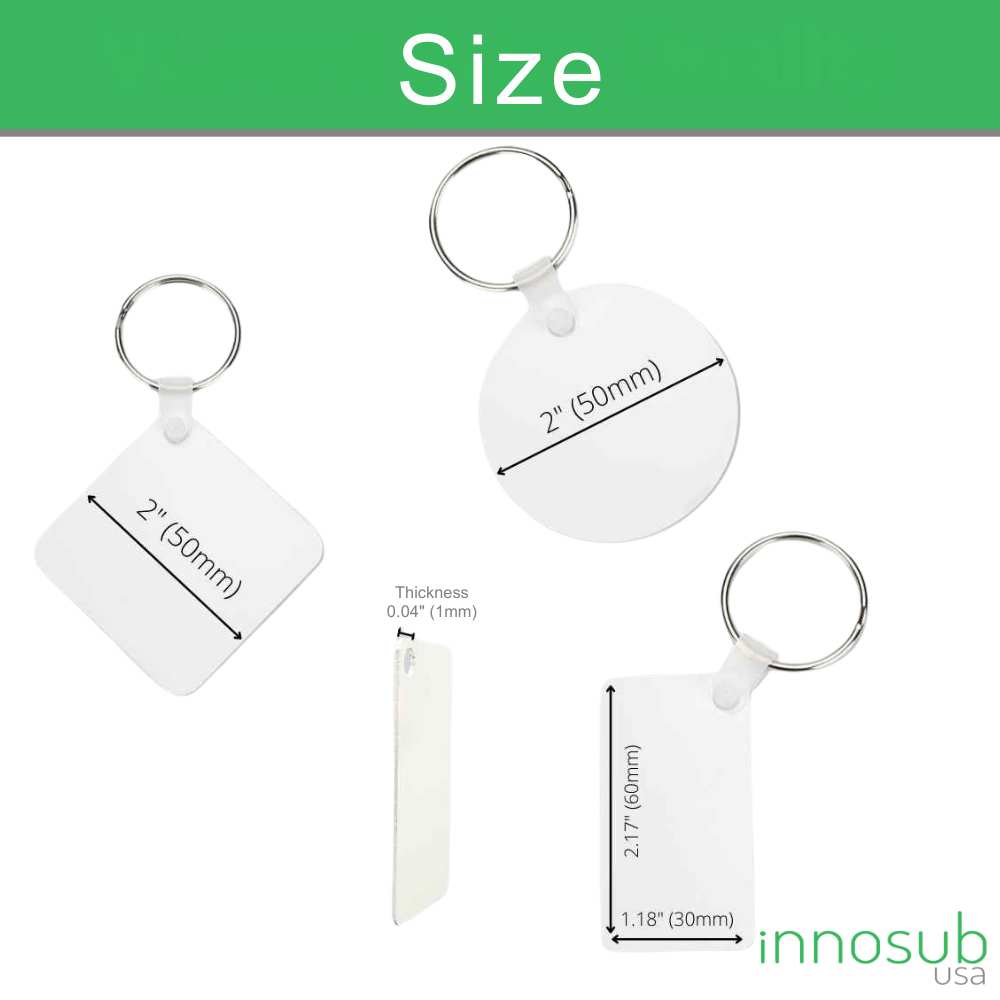 Sublimation Aluminum Keychain Blank - 2 Sided | Square | Circle | Rectangle
