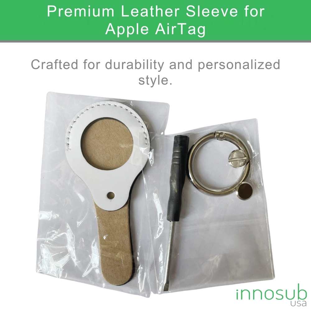 Sublimation Blanks Air Tag Sleeve Holder - Vegan Leather