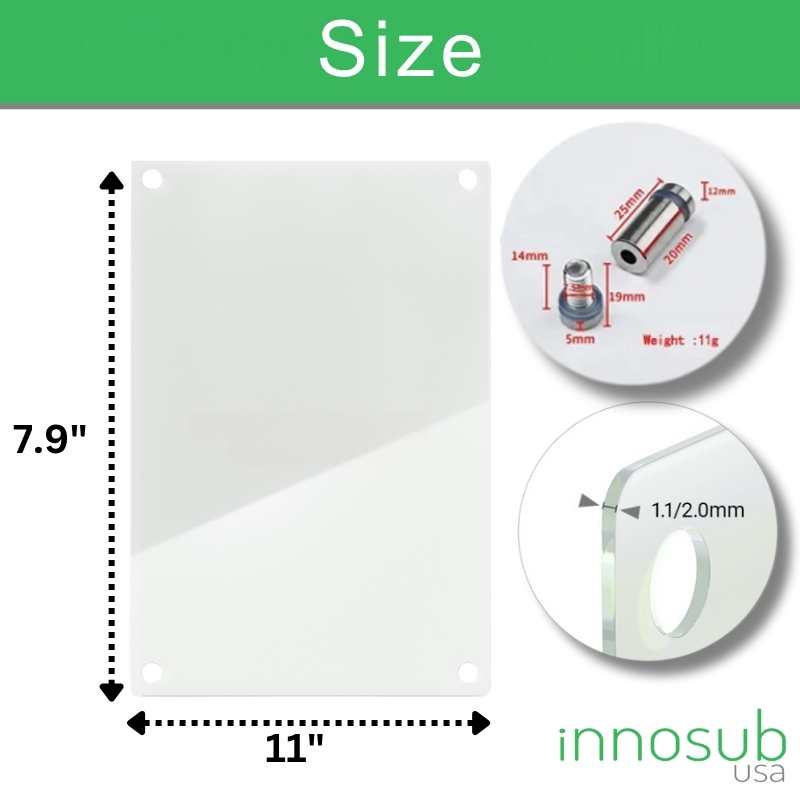 Sublimation Blanks Photo 7.9*11.8" Anti-explosion Tempered Glass Picture Frames Floating