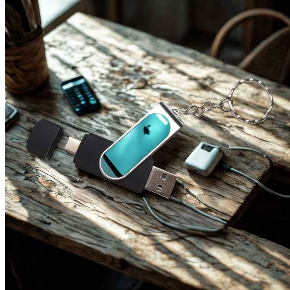 Printable Dual USB-C & USB-A Flash Drive 8GB – Blank Bulk Storage Stick for Logos, Events & Giveaways