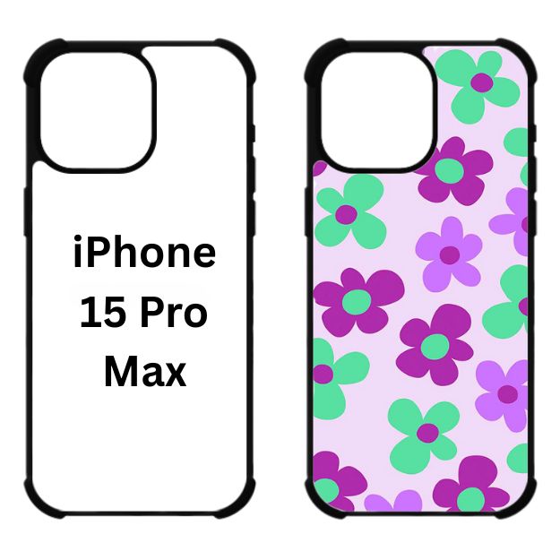 Sublimation Blanks 2D Bumper Anti-Shock Case for iPhone 15|16|17 Series - With White Glossy Aluminum Insert
