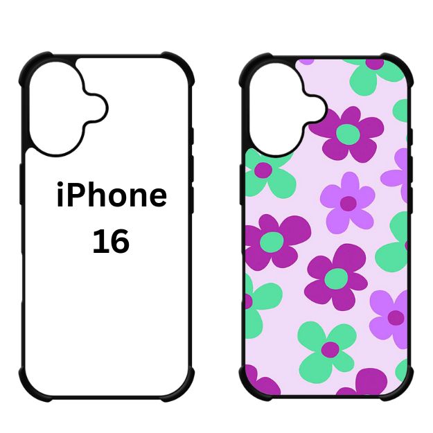 Sublimation Blanks 2D Bumper Anti-Shock Case for iPhone 15|16|17 Series - With White Glossy Aluminum Insert