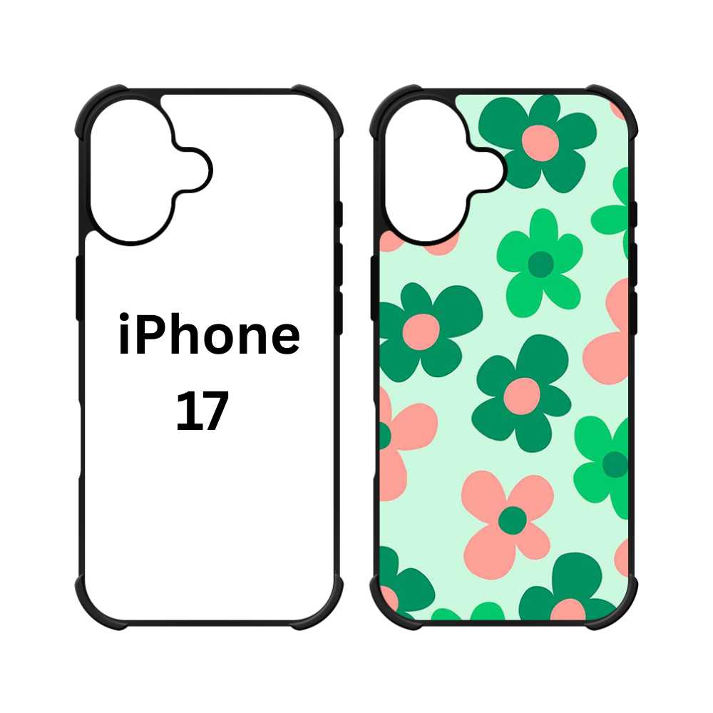 Sublimation Blanks 2D Bumper Anti-Shock Case for iPhone 15|16|17 Series - With White Glossy Aluminum Insert