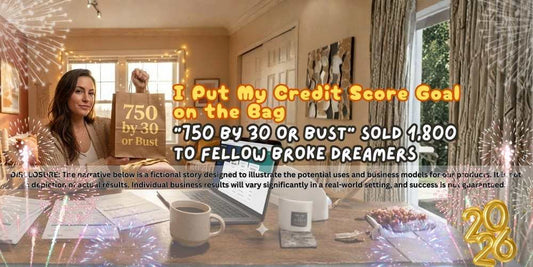 I Put My Credit Score Goal on the Bag – “750 by 30 or Bust” Sold 1,800 to Fellow Broke Dreamers