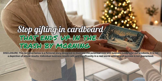 Stop gifting in cardboard that ends up in the trash by morning. 🎁✨