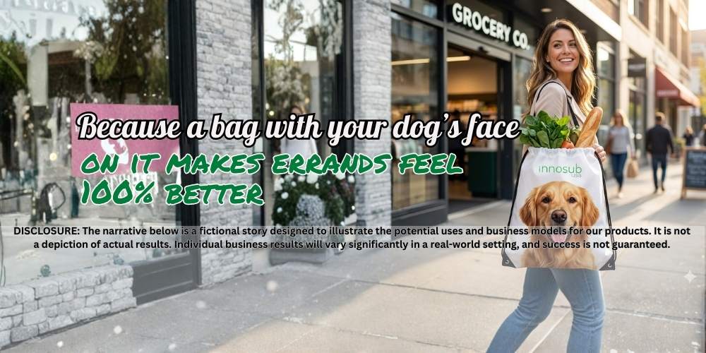 Because a bag with your dog’s face on it makes errands feel 100% better. 🐕🛒