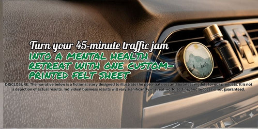 Turn your 45-minute traffic jam into a mental health retreat with one custom-printed felt sheet. 🧘‍♀️🚗
