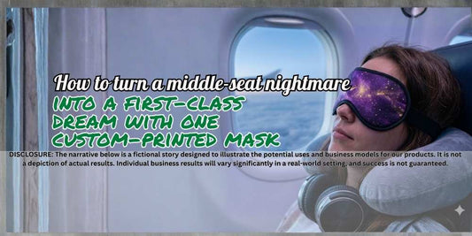How to turn a middle-seat nightmare into a first-class dream with one custom-printed mask. ✈️💤