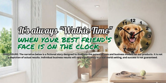 It's always "Walkie Time" when your best friend's face is on the clock. 🐕🎾