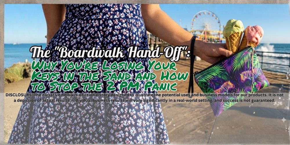 The "Boardwalk Hand-Off": Why You’re Losing Your Keys in the Sand and How to Stop the 2 PM Panic 🍦🏖️