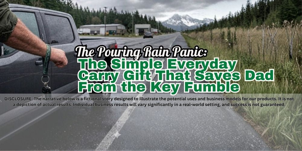The Pouring Rain Panic: The Simple Everyday Carry Gift That Saves Dad From the Key Fumble