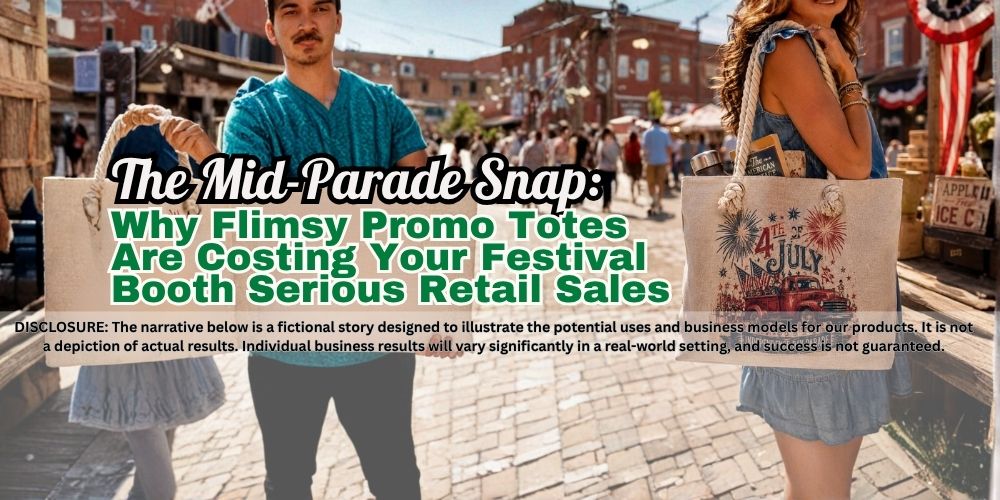 The Mid-Parade Snap: Why Flimsy Promo Totes Are Costing Your Festival Booth Serious Retail Sales