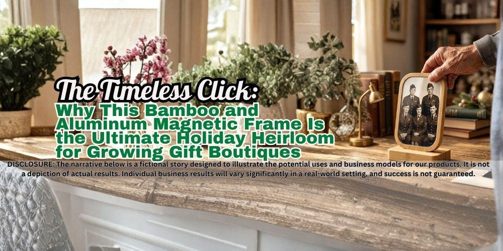 The Timeless Click: Why This Bamboo and Aluminum Magnetic Frame Is the Ultimate Holiday Heirloom for Growing Gift Boutiques