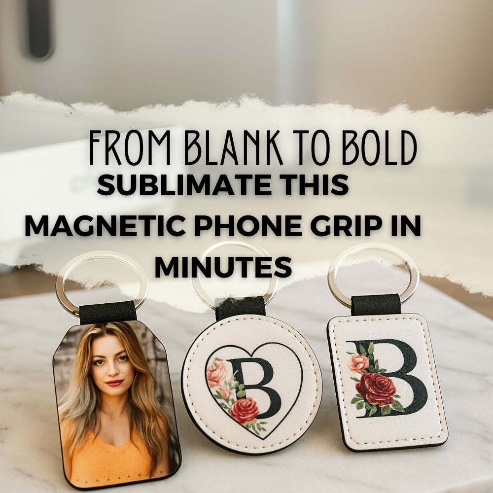 Shape It Your Way: Sublimate PU Leather Keychains in Heart, Round & Rectangle