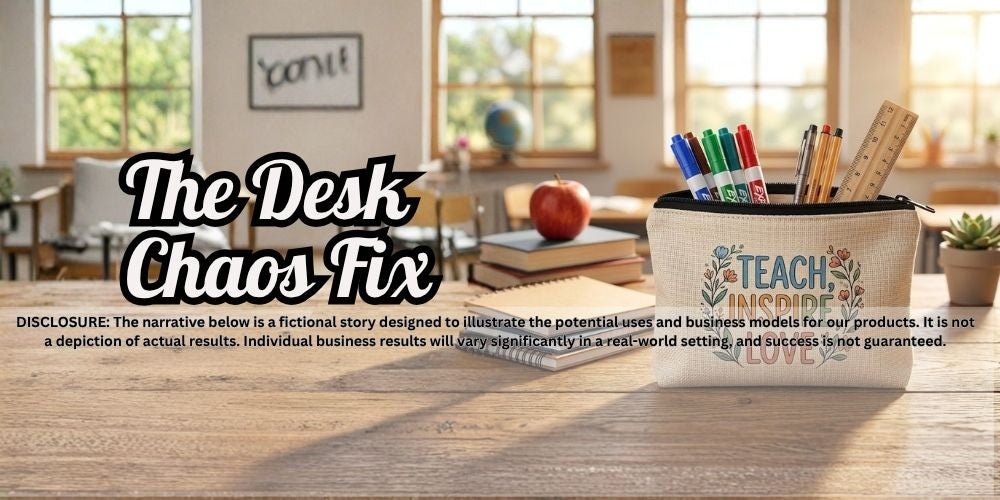 The Desk Chaos Fix: Why Custom Linen Pouches Are the Ultimate Teacher and Back-to-School Upgrade
