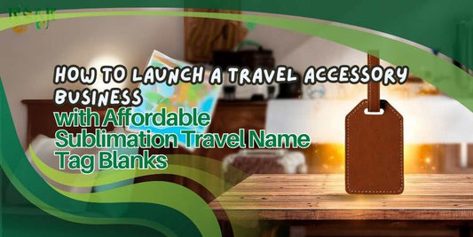 Sublimation Blanks Suitcase Travel Name Tag Blank - PU Leather - Brown|White