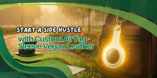Start a Side Hustle with Custom AirTag Sleeve Vegan Leather
