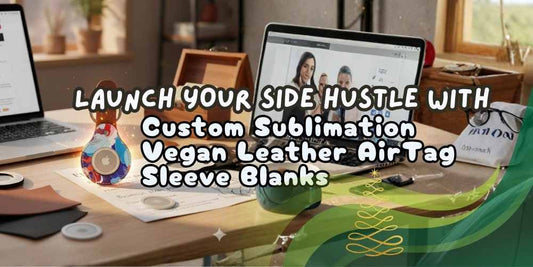 Launch Your Side Hustle with Custom Sublimation Vegan Leather AirTag Sleeve Blanks