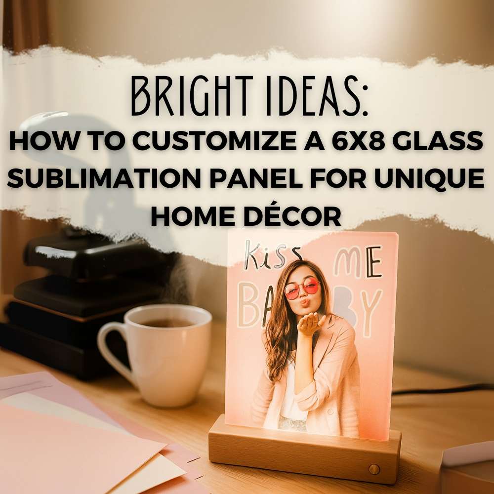 Sublimation Blanks Glass Photo LED Panels with Wood Base 6x8 inch