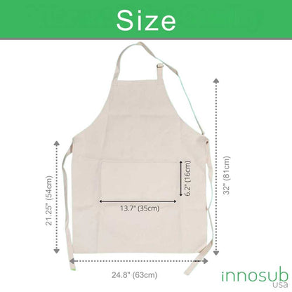Sublimation Blank Apron for Kitchen Aprons with Pockets Unisex by Innosub USA
