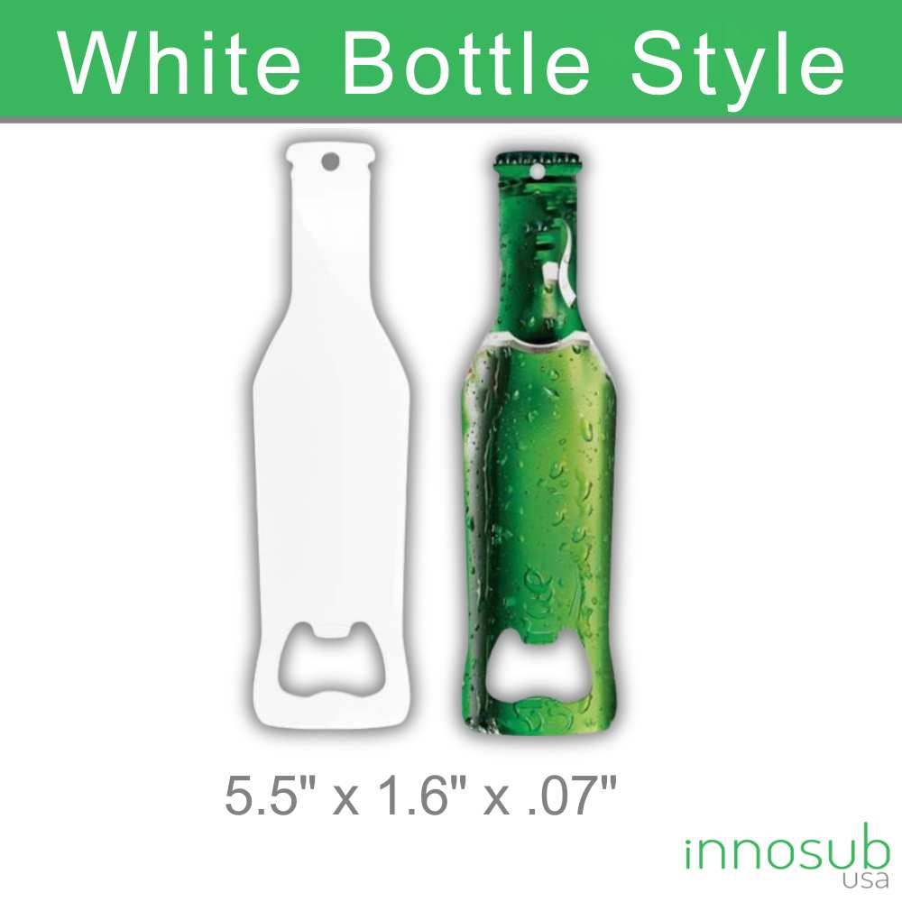 Sublimation blanks Bottle Opener Blanks | Print 2 Sided |Silver |White | by INNOSUB USA