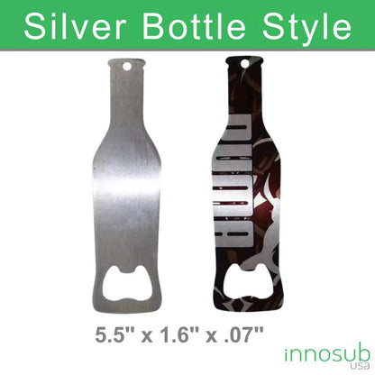 Sublimation blanks Bottle Opener Blanks | Print 2 Sided |Silver |White | by INNOSUB USA