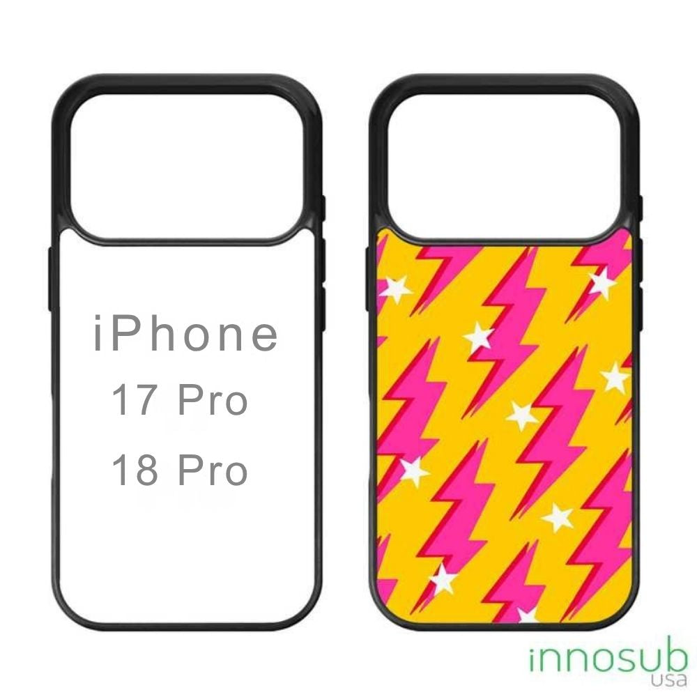 Sublimation Phone Black Rubber Cases for iPhone 18|17|16|15|14|13|12|11|Air|Plus|Pro|ProMax - Aluminum Insert