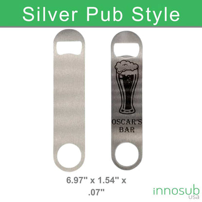 Sublimation blanks Bottle Opener Blanks | Print 2 Sided |Silver |White | by INNOSUB USA