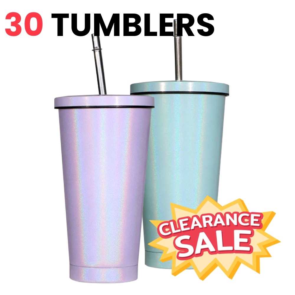 Sublimation Tumbler 15 Oz | With Glitter Finish by INNOSUB USA (Pack of 30)