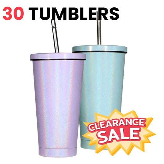 Sublimation Tumbler 15 Oz | With Glitter Finish by INNOSUB USA (Pack of 30)