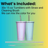 Sublimation Blank Tumbler 15 Oz | With Glitter Finish by INNOSUB USA (Pack of 30)