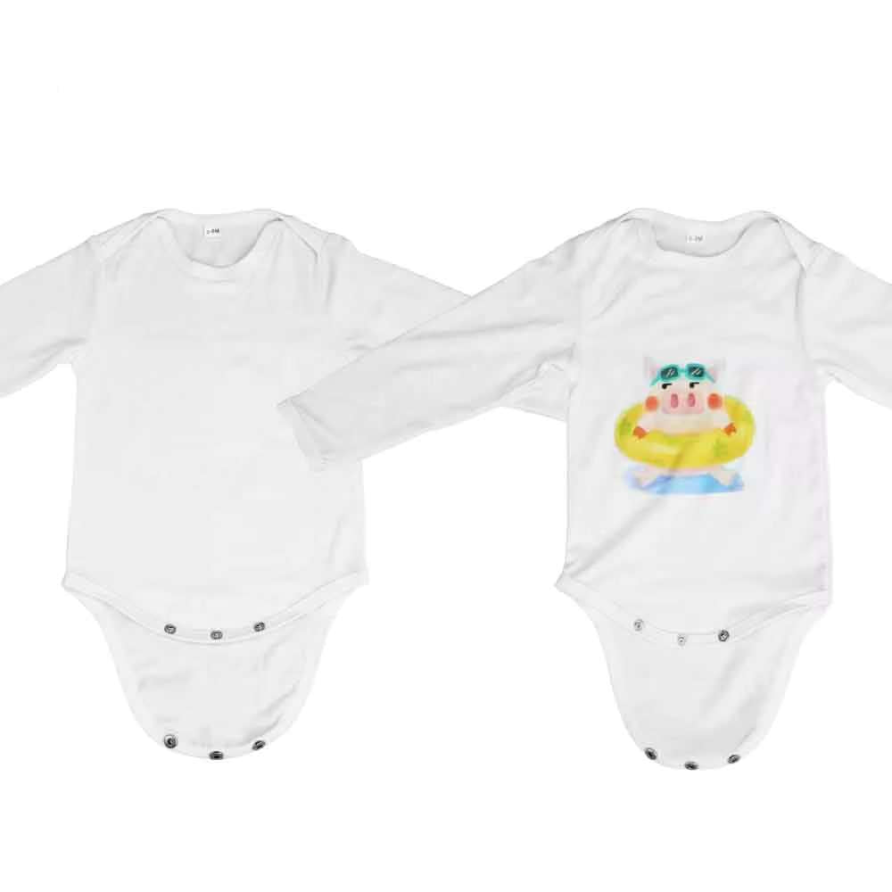 Sublimation Blank Baby Long Sleeved Onesie Polyester White 100% polyester by INNOSUB USA
