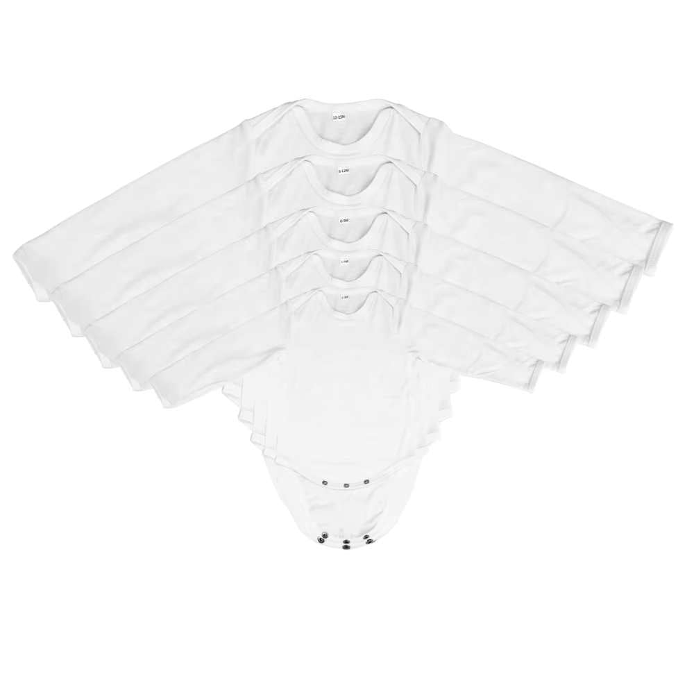 Sublimation Blank Baby Long Sleeved Onesie Polyester White 100% polyester by INNOSUB USA