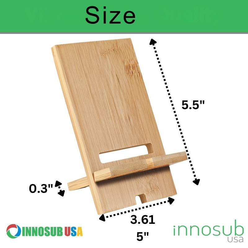 Sublimation Blanks Bamboo Mobile Phone Stand-Holder For iPhone/Android