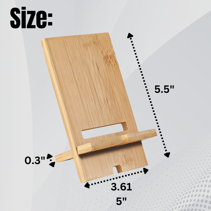 Sublimation Blanks Bamboo Mobile Phone Stand-Holder For iPhone/Android