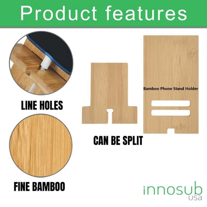 Sublimation Blanks Bamboo Mobile Phone Stand-Holder For iPhone/Android
