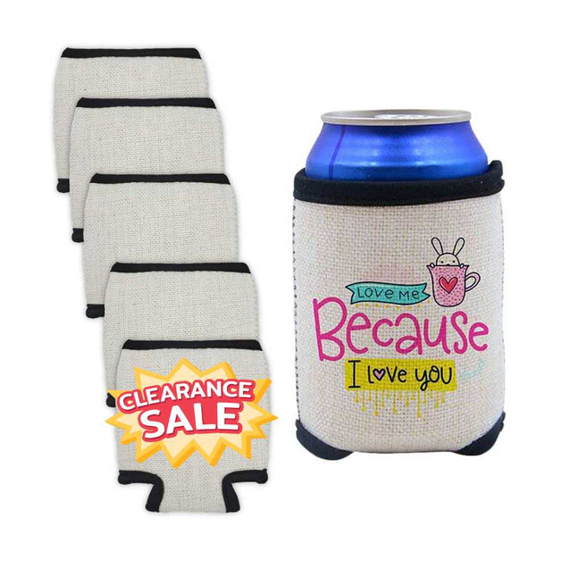 Sublimation Linen Neoprene Can Cooler Blanks | 12 Oz  |  by INNOSUB USA