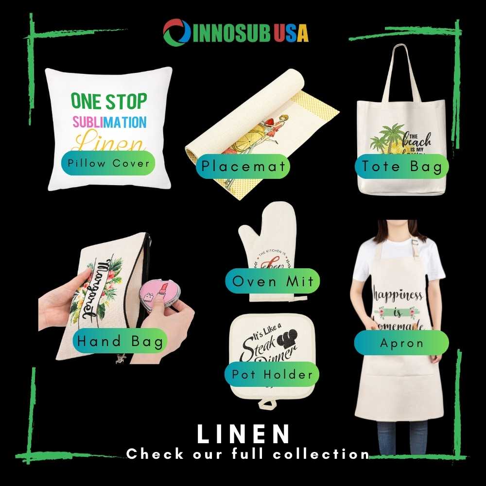 Sublimation Blank Linen Apron with Pocket 32x25 INNOSUB USA