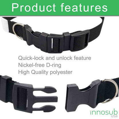 Sublimation Blanks Dog Collar Polyester Adjustable by INNOSUB USA - 3 Sizes