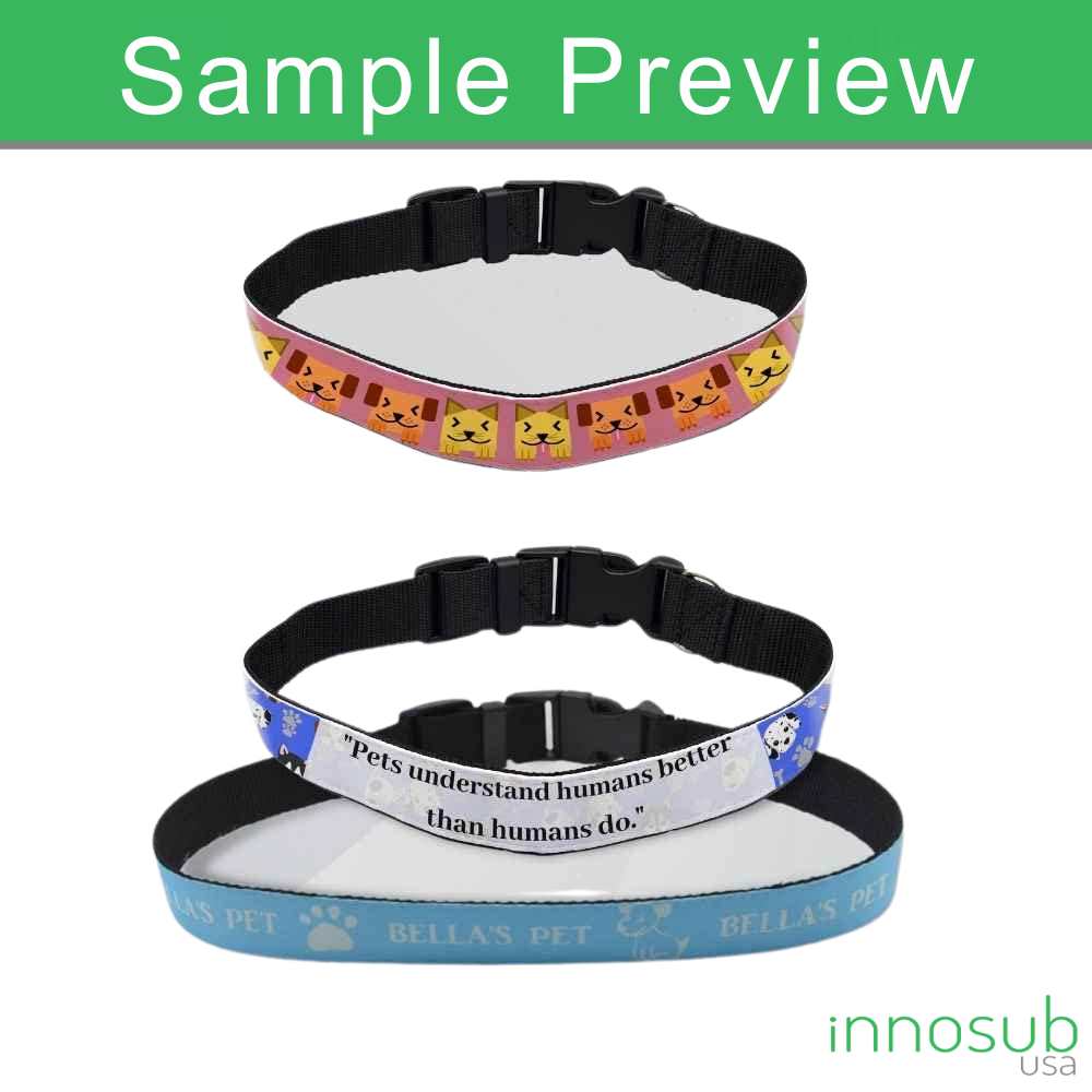 Sublimation Blanks Dog Collar Polyester Adjustable by INNOSUB USA - 3 Sizes