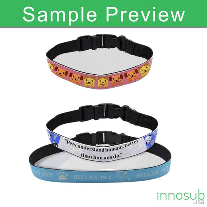 Sublimation Blanks Dog Collar Polyester Adjustable by INNOSUB USA - 3 Sizes