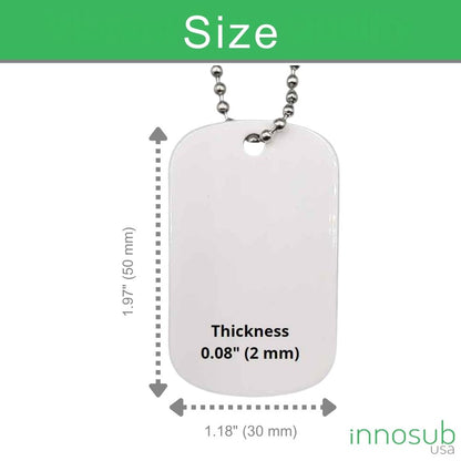 Sublimation Dog Tag Necklace Blank - 2 Sided | Custom Military Id |  Sublimation Pet ID by INNOSUB USA
