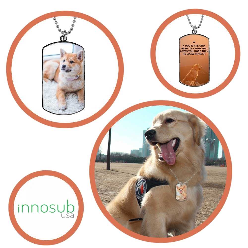 Sublimation Dog Tag Necklace Blank - 2 Sided | Custom Military Id |  Sublimation Pet ID by INNOSUB USA