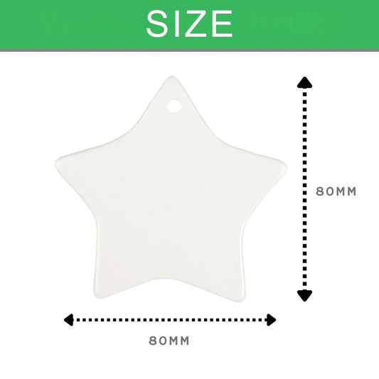 Customizable white glossy porcelain star Christmas tree ornament for heat transfer printing